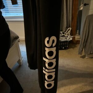 adidas Black Logo Sweatpants - Black